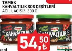 TAMEK KAHVALTILIK SOS ÇEŞİTLERİ 300 G fiyat ve kampanya bilgisi